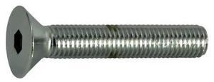 MIDWEST FASTENER 32735 1/4"-28 Socket Head Cap Screw, Flat Head, Chrome Plated