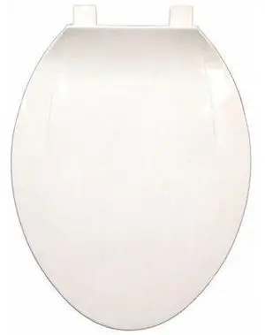 JONES STEPHENS U100600 Utlty Grd/Lght Dty Plstc Seat,Wht,Elongt With Cover,