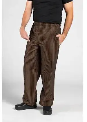 UNCOMMON THREADS 4003-3506 Yarn-Dyed Chef Pant Copper/Blk Stripe 2X