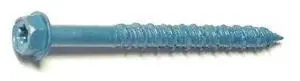TORQUEMASTER 54269 Masonry Screw, 1/4" Dia., Hex, 2 3/4 in L, Steel Blue