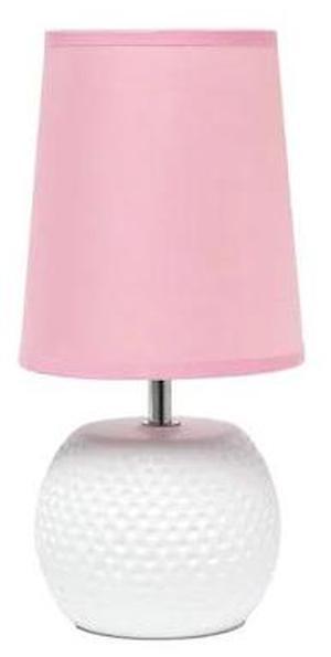 SIMPLE DESIGNS LT2084-PNK Studded Texture Ceramic Table Lamp, Pink