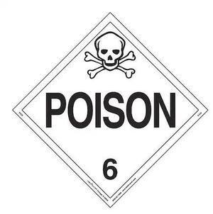 LABELMASTER Z-EZ5 Poison Placard,Worded,E-Z,PK25