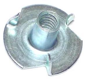 MIDWEST FASTENER 03775 T-Nut, 3 Prongs, #6-32, Steel, Zinc Plated, 100 PK