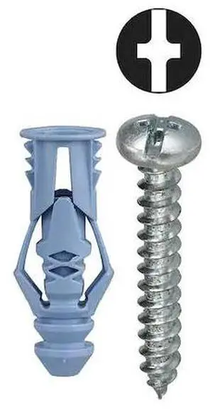 DOTTIE TG10K Triple-Grip Screw Anchor, 1-1/4" L, Nylon