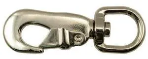 MIDWEST FASTENER 52217 3/4" Nickel Plated Steel Swivel Eye Spring Snap Hooks