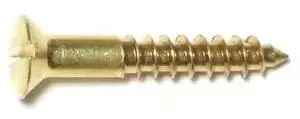 MIDWEST FASTENER 61648 Wood Screw, #6, 7/8 in, Plain Brass Oval Head Slotted