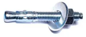 MIDWEST FASTENER 04134 Wedge Anchor, 5/8" Dia., 4-1/2" L, Steel Zinc Plated, 10