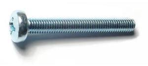 MIDWEST FASTENER 51590 M8-1.25 x 60 mm Phillips Pan Machine Screw, Zinc Plated