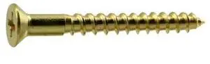 MIDWEST FASTENER 62811 Wood Screw, #6, 1-1/4 in, Plain Brass Flat Head Phillips