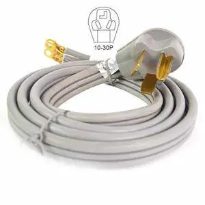 SUPERIOR ELECTRIC RVA1560 3-Wire 30 Amp Dryer Cord NEMA 10-30P, SRDT 10AWG/3,