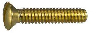 MIDWEST FASTENER 61596 #10-24 x 1 in Slotted Oval Machine Screw, Plain Brass,