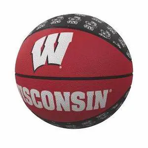 LOGO BRANDS 244-91MR-1 Wisconsin Repeating Logo Mini-Size Rubber Basketball