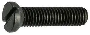 MIDWEST FASTENER 32944 #6-48 x 1/2 in Slotted Oval Machine Screw, Black Oxide