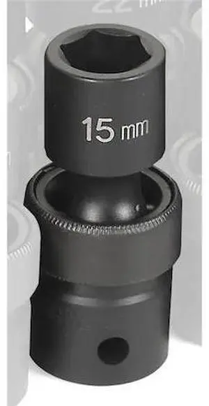 GREY PNEUMATIC 2015UM 1/2" Drive, 15mm Size, Metric Socket, 6 Points,