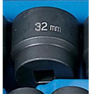 GREY PNEUMATIC 2032M 1/2" Drive, 32mm Size, Metric Socket, 6 Points,