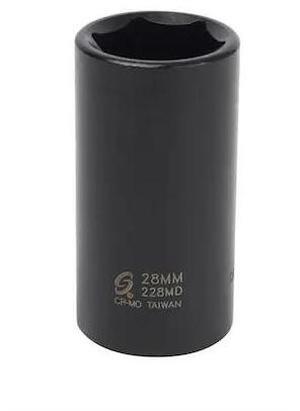 SUNEX 228MD 1/2" Drive, 28mm Size, Metric Socket, 6 Points, Deep 1/2"Dr,28mm