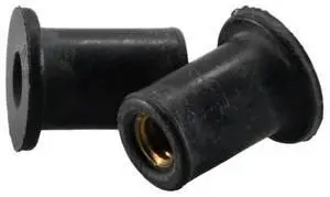 MIDWEST FASTENER 64544 Rivet Nut, #8-32 Thread Size, 1/2 in L, Rubber, 10 PK