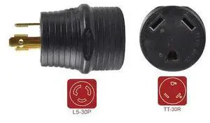 SUPERIOR ELECTRIC RVA1589 Plug Adapter, TT-30R, L5-30P, Black