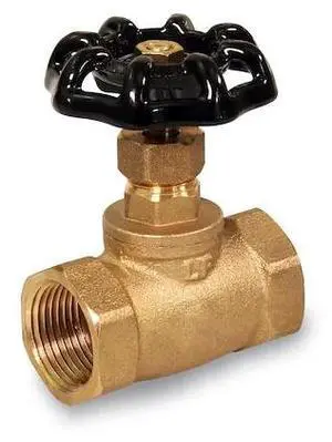 EVERFLOW 73342-NL FIP Short Globe Style Stop Valve,  Brass 3/4"