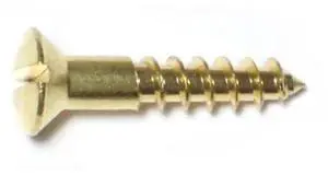 MIDWEST FASTENER 61651 Wood Screw, #8, 7/8 in, Plain Brass Oval Head Slotted