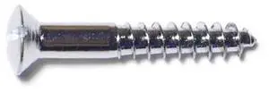 MIDWEST FASTENER 61717 Wood Screw, #10, 1-1/4 in, Chrome Brass Oval Head