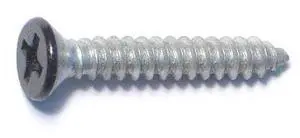 MIDWEST FASTENER 79346 Wood Screw, #7, 1 in, Black Steel Flat Head Phillips