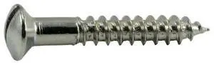 MIDWEST FASTENER 62194 Wood Screw, #4, 3/4 in, Chrome Steel Oval Head Slotted