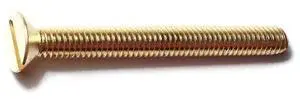 MIDWEST FASTENER 32814 5/16"-18 x 3 in Slotted Flat Machine Screw, Plain Brass,