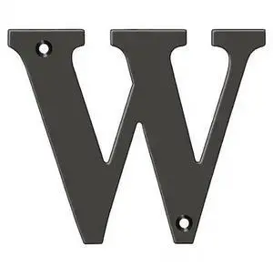 DELTANA RL4W-10B Residential Letter W Oil Rubbed Bronze 4"