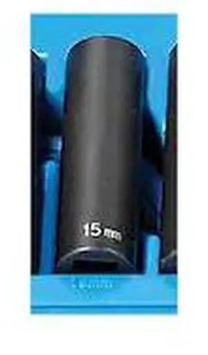 GREY PNEUMATIC 2115MD 1/2" Drive, 15mm Size, Metric Socket, 12 Points, 15mm,