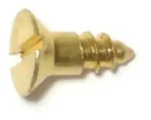 MIDWEST FASTENER 61888 Wood Screw, #6, 3/8 in, Plain Brass Flat Head Slotted