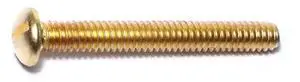 MIDWEST FASTENER 61045 1/4"-20 x 2 in Slotted Round Machine Screw, Plain Brass,