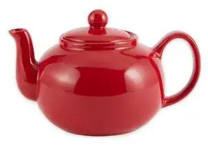 RSVP INTERNATIONAL CHAI-R Stoneware Teapot, Red