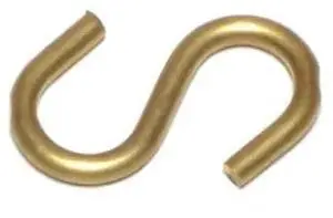 MIDWEST FASTENER 60701 3/32" x 5/16" x 1" Brass Open S Hooks 15PK