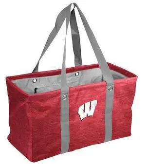 LOGO BRANDS 244-765-CR1 Wisconsin Crosshatch Picnic Caddy
