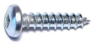MIDWEST FASTENER 08734 Sheet Metal Screw, #12 x 1 in, Zinc Plated Steel Pan
