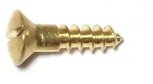 MIDWEST FASTENER 61647 Wood Screw, #10, 3/4 in, Plain Brass Oval Head Slotted