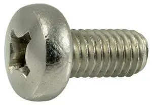MIDWEST FASTENER 38161 M6-1.00 x 12 mm Phillips Pan Machine Screw, Plain A2