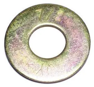 MIDWEST FASTENER 08203 Flat Washer, For Screw Size 7/8" ,Steel Zinc Yellow