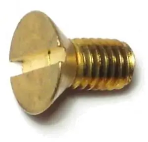 MIDWEST FASTENER 61431 #10-32 x 3/8 in Slotted Flat Machine Screw, Plain Brass,