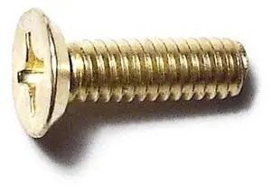 MIDWEST FASTENER 51205 #12-24 x 3/4 in Phillips Flat Machine Screw, Brass