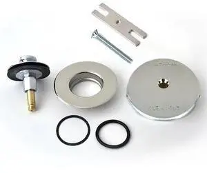 WATCO 59290-CP QuickTrim Lift-Turn Bath Stopper and 1-Hole Overflow w-Two "O"