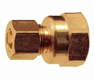 MIDWEST FASTENER 34493 3/8" OD x 1/2FIP Brass Compression Pipe Connectors 2PK