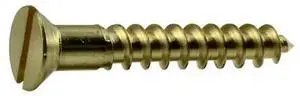 MIDWEST FASTENER 61291 Wood Screw, #10, 1-1/4 in, Plain Brass Flat Head Slotted
