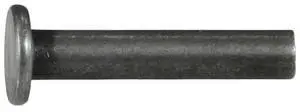 MIDWEST FASTENER 930666 Solid Rivet, Flat Head, 3/16 in Dia., 1 in L, Steel
