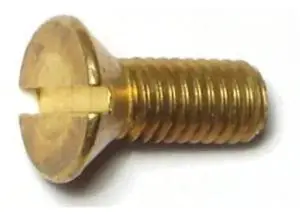 MIDWEST FASTENER 61432 #10-32 x 1/2 in Slotted Flat Machine Screw, Plain Brass,