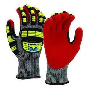 PYRAMEX GL609CXL Sandy Nitrile Gloves, 13G HPPE Liner, A5 Cut TPR, Size XL, PR