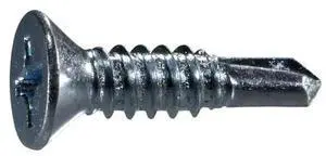 MIDWEST FASTENER 55239 Self-Drilling Screw, #14 x 1 in, Zinc Plated Steel Flat