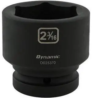 DYNAMIC D025370 1" Drive Standard Socket, Black Phosphate, Tools 2-3/16" X 1"