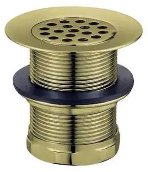 KINGSTON BRASS KBU1003 2Inch Brass Grid BarUtility Sink Drain, Antique Brass